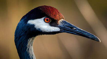 close up of a crowned crane