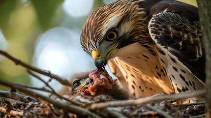 close up of a falcon