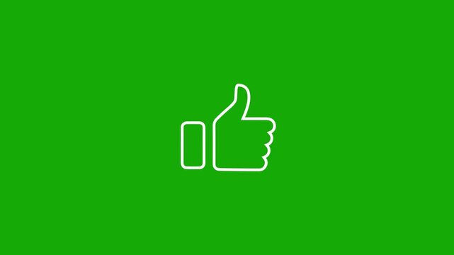 Line thump up icon animation. Like icon motion graphics. Social media like increasing video. hand gesture like icon 4k video footage.