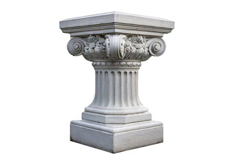 Fototapeta premium Classic white decorative pedestal isolated on transparent or white background