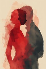 Minimalist Abstract Line Art Suggesting Two Faces in Line Vector: High‑End Design.