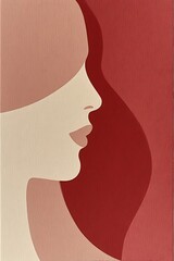 Minimalist Abstract Line Art Suggesting Two Faces in Line Vector: Soft Toned Romance.