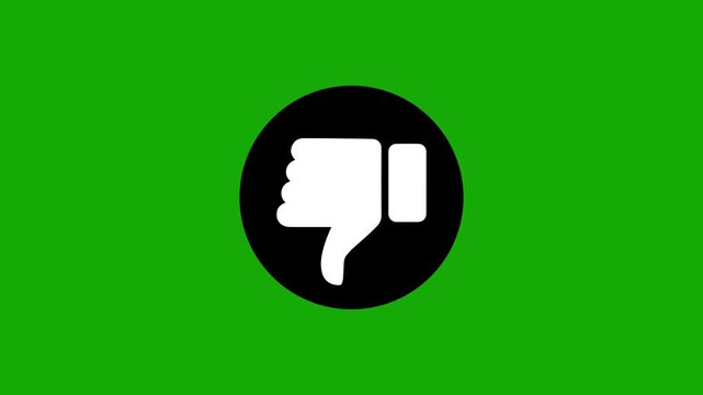 Dislike icon animation. Hand thumb down icon motion icon motion graphics. Social media dislike video. showing social media disapproval 4k video.