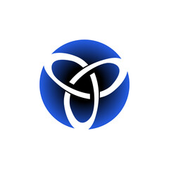 Abstract Blue Triquetra Sphere Logo