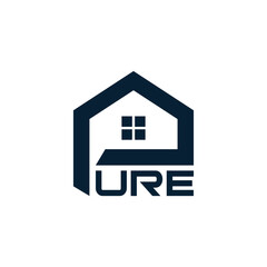 Modern P House Real Estate Logo