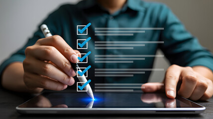 Digital Compliance and Quality Control Audit Using Tablet with Stylus and Electronic Checklist