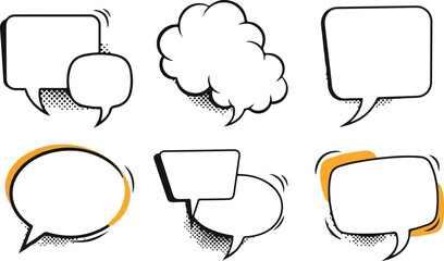 Diverse Collection of Speech Bubbles Communication and Thought Design Elements