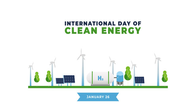 International day of clean energy hidrogen energy flyer