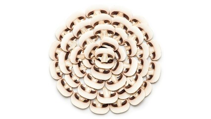 A beautifully crafted rose gold sequined brooch on a white background