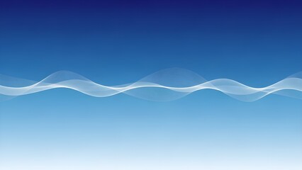 A serene blue background with a wavy white line across the middle