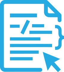 Fototapeta premium Blue of a document with a checkmark and cursor pointer