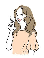 ロングヘアの美しい女性上半身