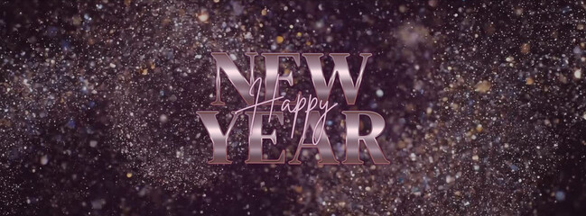 Gold Black Modern New Year's Greetings Banner © Thakur Vijay Singh