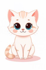 cute cartoon young cat