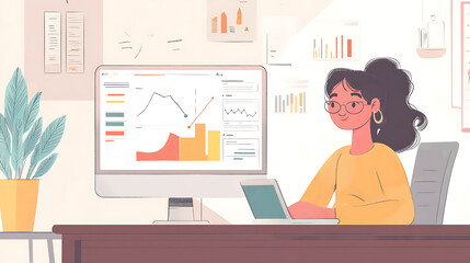 Business and sales-themed background with icons like shopping carts, money, stores, and packages. Ideal for wallpaper, presentations, marketing, and e-commerce designs.