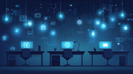 Business and sales-themed background with icons like shopping carts, money, stores, and packages. Ideal for wallpaper, presentations, marketing, and e-commerce designs.