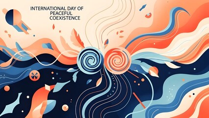 Vibrant abstract illustration for International Day of Peaceful Coexistence