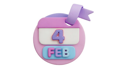 Calendar icon showing february 4
