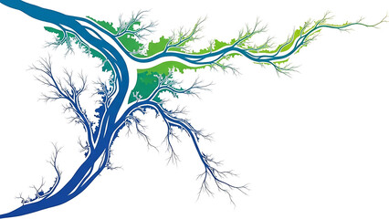 River and tree branches illustration