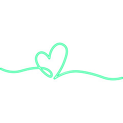 Continuous Line Heart Neon