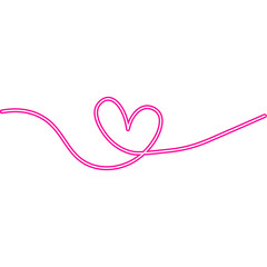 Continuous Line Heart Neon