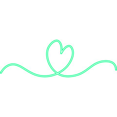 Continuous Line Heart Neon