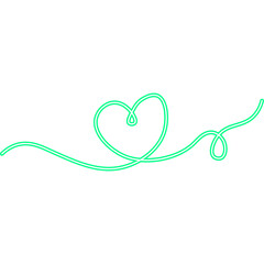 Continuous Line Heart Neon