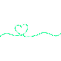 Continuous Line Heart Neon