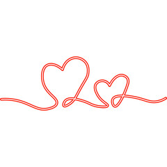 Continuous Line Heart Neon