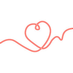 Continuous Line Heart Neon