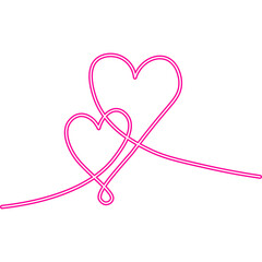 Continuous Line Heart Neon