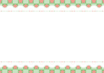 横長レース&times;桜(若草色)