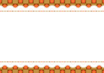 横長レース&times;梅(金茶)