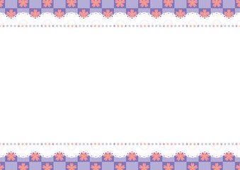 横長レース&times;桜(藤色)