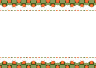 横長レース&times;梅(抹茶)