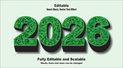 2026 Text Effect New Year Celebration Typography Design.