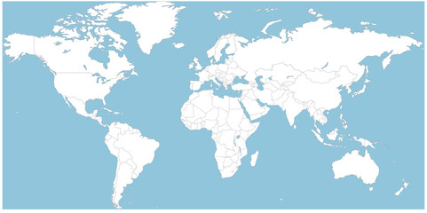 Illustration of a colored map of the world