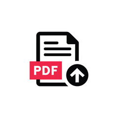 Pdf document file upload icon vector graphic. vector file folder icon
