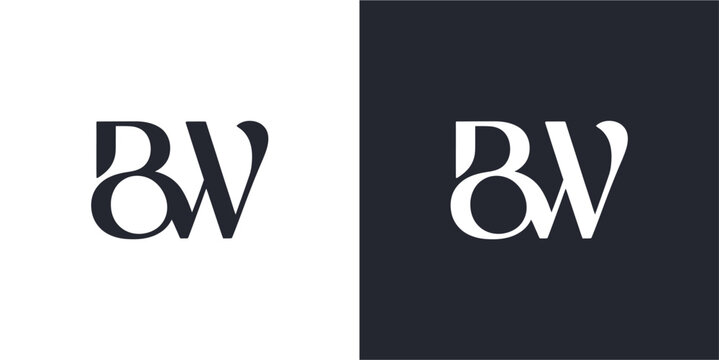 BW Letter Minimalist Logo Design Vector , Initial Logo Vector for Identity