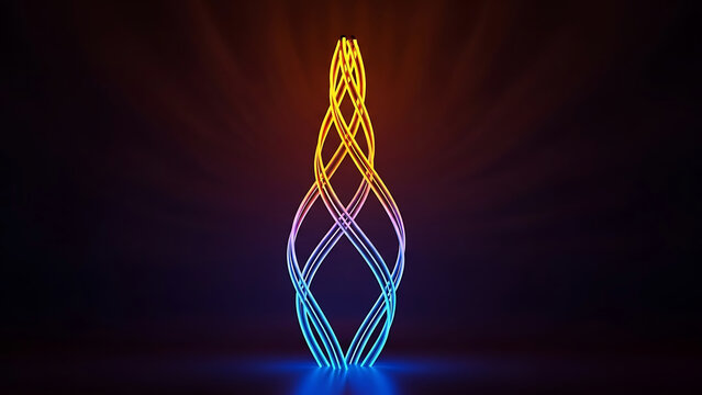 Abstract neon spiral - Powered by Adobe