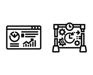 Business process optimization and time management icons