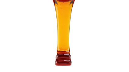 Isolated caramel flowing, tasty sugary treat for pancake syrup, dessert or sauce applications