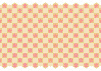 上下レース&times;桜(鳥の子色)