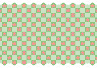 上下レース&times;桜(若草色)