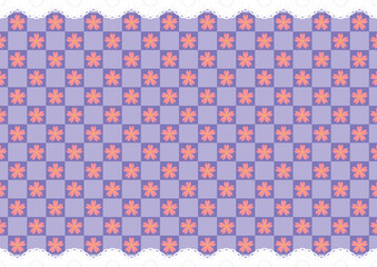 上下レース&times;桜(藤色)