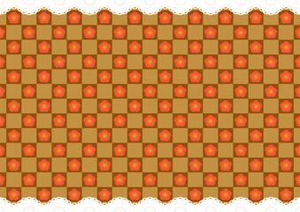 上下レース&times;梅(金茶)