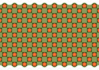 上下レース&times;梅(抹茶)