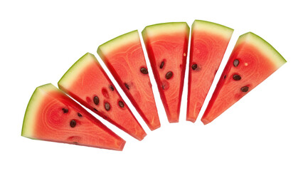 Isolated watermelon slices assortment, juicy refreshment, healthy summer snack, natural sweetness