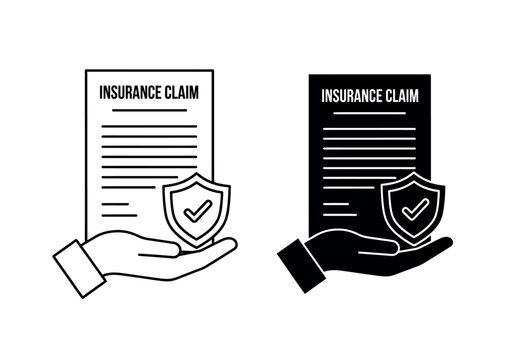 A hand presenting an insurance claim form with a shield and check mark symbol high-quality professional