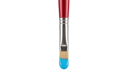 Isolated small paint brush with bright color on the end for art projects or DIY